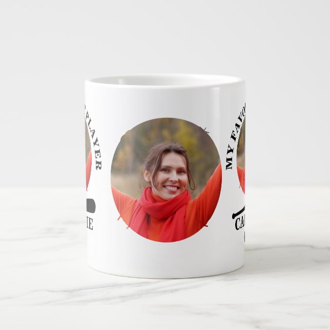 Anpassningsbarnas basebollformfoto min favoritbase jumbo mugg (Framsidan)
