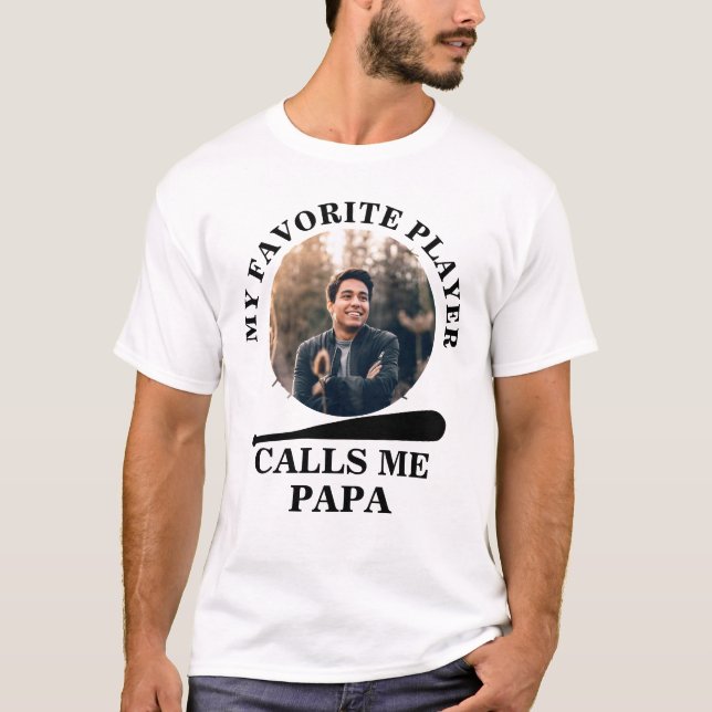 Anpassningsbarnas basebollformfoto min favoritbase t shirt (Framsida)