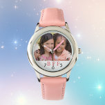 Anpassningsbarnas bästa BFF-vänner för evigt rosa  Armbandsur<br><div class="desc">Anpassa och lägg till ett eget foto av din bästa vän. En vit ram med rosa text,  BFF. Bästa vänner för alltid. En födelsedagspresent eller julklapp till din bästa vän.</div>