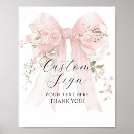 Anpassningsbarnas Blommigt Bow Flower Girl Baby Sh Poster