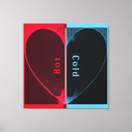 Anpassningsbarnas Elegant Hett och Kall Rött blått Canvastryck