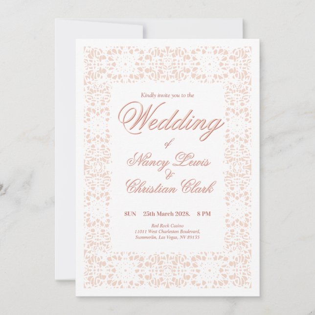 Anpassningsbarnas elegant, inbjudan till bröllopsi (Framsida)