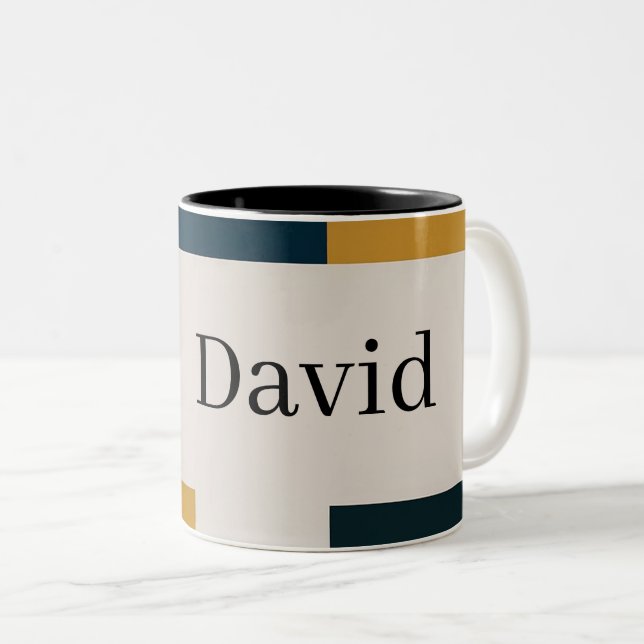 Anpassningsbarnas eleganta, minimalistiska elegant Två-Tonad mugg (Framsida höger)