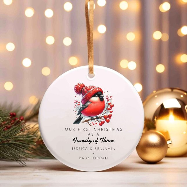 Anpassningsbarnas familj med tre juldagar julgransprydnad keramik (Custom Family Of Three Christmas Ceramic Ornament)