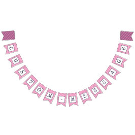 Anpassningsbarnas flotta och Bright Rosa Stripe Pr Vimplar