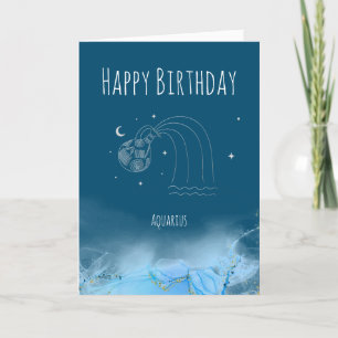 Anpassningsbarnas födelsedag Zodiac Aquarius stjär Tack Kort