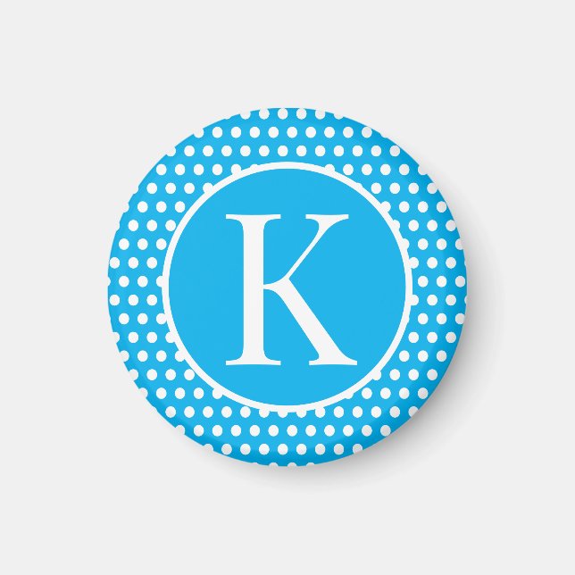 Anpassningsbarnas första blått i brev Polka dots H Magnet (Framsidan)