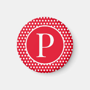 Anpassningsbarnas första brev Chic Polka dots Red Magnet
