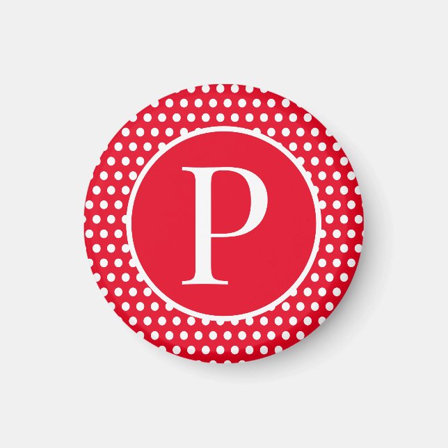 Anpassningsbarnas första brev Chic Polka dots Red  Magnet (Framsidan)