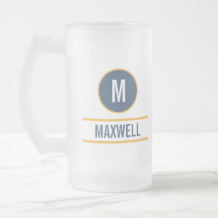 Anpassningsbarnas första brev namn monogram frostat ölglas