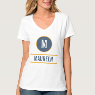 Anpassningsbarnas första brev namn monogram t shirt