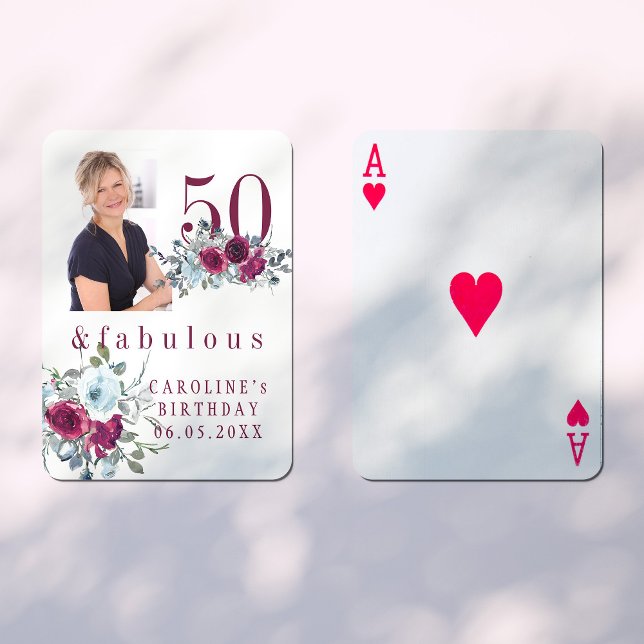 Anpassningsbarnas foto 50 och fantastiska blommigt casinokort (Skapare uppladdad)