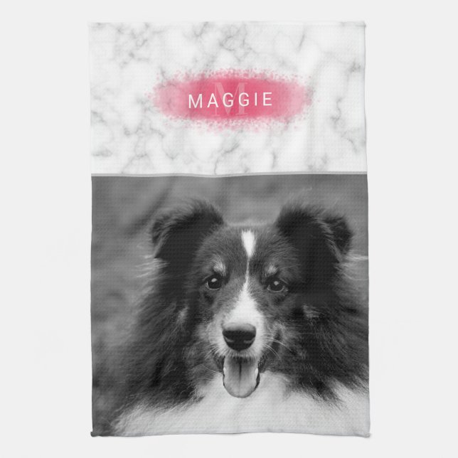 Anpassningsbarnas foto och Faux Marble Struktur me Kökshandduk (Vertikal)