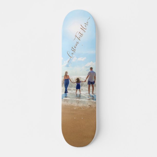 Anpassningsbarnas foto- och textskateboard - din e mini skateboard bräda 18,5 cm (Framsida)