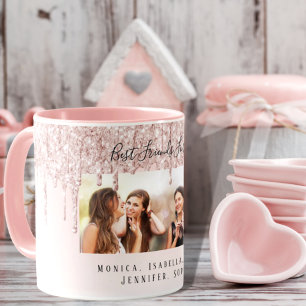 Anpassningsbarnas fotobästa vänner för alltid rosa mugg
