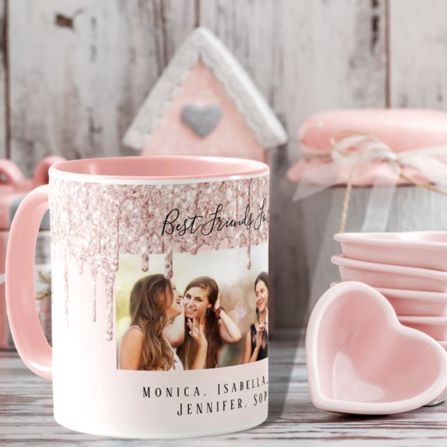 Anpassningsbarnas fotobästa vänner för alltid rosa mugg (Skapare uppladdad)