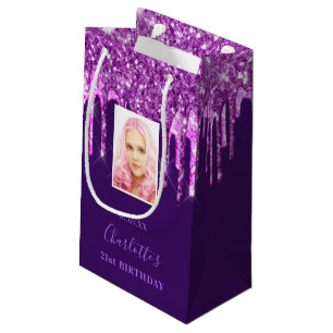 Anpassningsbarnas fotofödelsedag lila rosa glitter