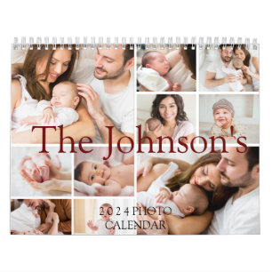 Anpassningsbarnas fotokalender Redigerbar årstex Kalender
