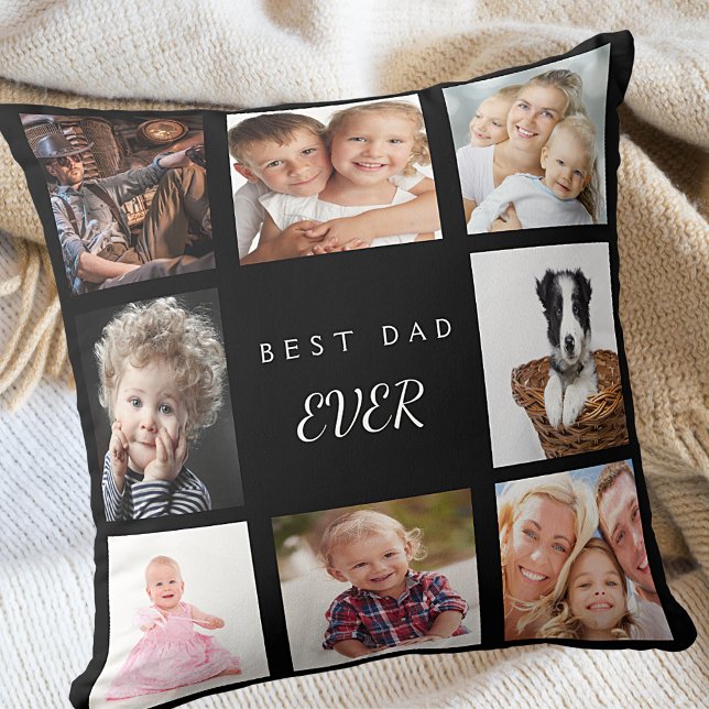 Anpassningsbarnas fotokollage, bästa pappa någonsi kudde (Skapare uppladdad)
