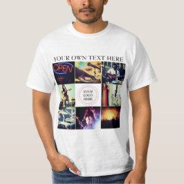 Anpassningsbarnas fotokollage och logotyp t shirt