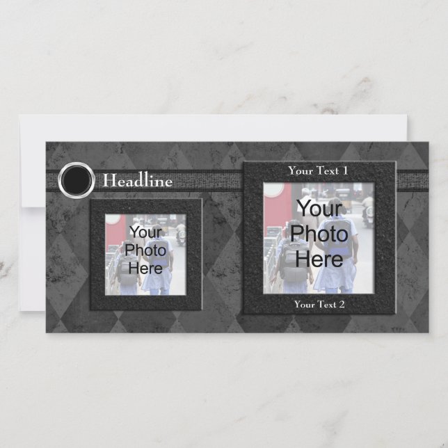 Anpassningsbarnas fotokort, svart Bröllop eller fo (Framsida)