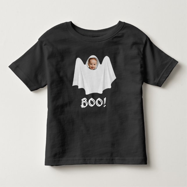 Anpassningsbarnas fotospökboo spooky Happy hallowe T Shirt (Framsida)
