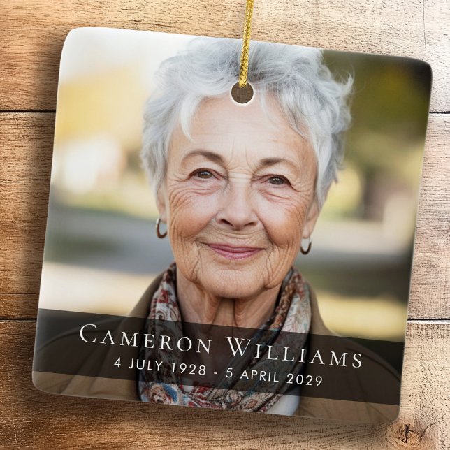 Anpassningsbarnas fotosympati - begravningsminne julgransprydnad keramik (Custom photo sympathy bereavement funeral memorial ceramic ornament)