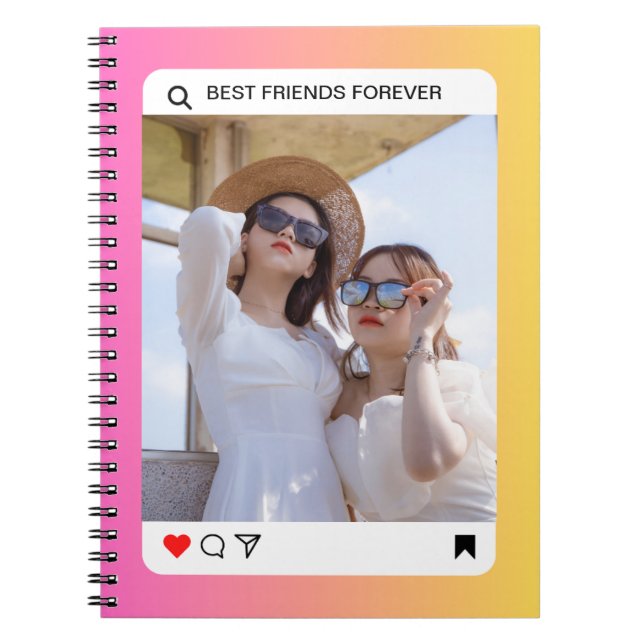 anpassningsbarnas fototextbild instagram modern ro anteckningsbok (Framsidan)