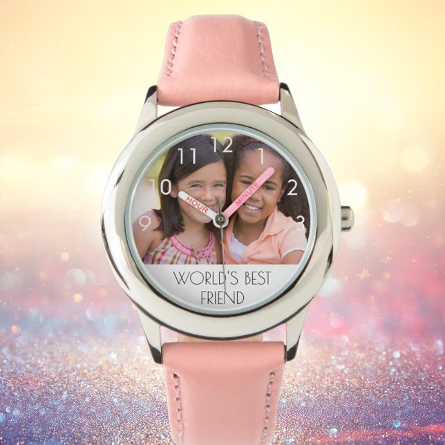 Anpassningsbarnas fotovärldens bästa texttjej armbandsur (Skapare uppladdad)