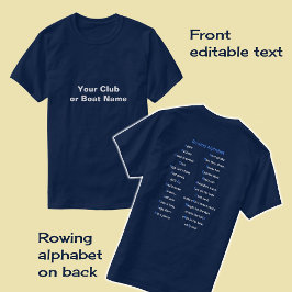 Anpassningsbarnas främre alfabet, bakåtrodd tee shirt