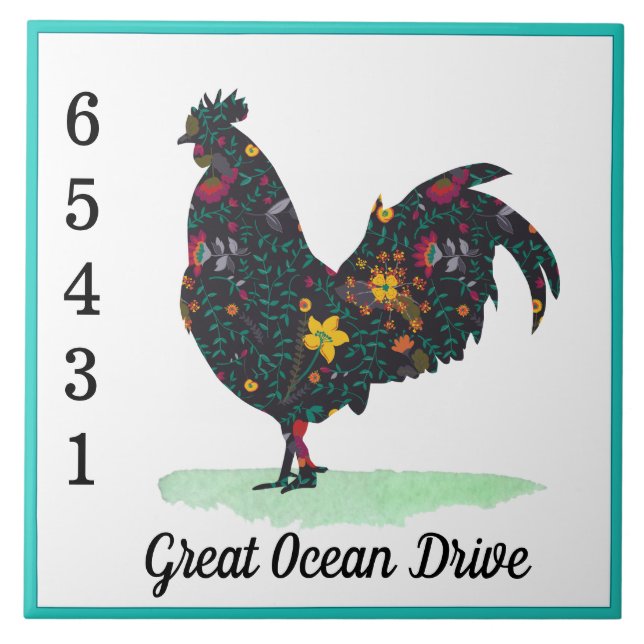 Anpassningsbarnas gatunummer namn blommigt då kakelplatta (Framsidan)