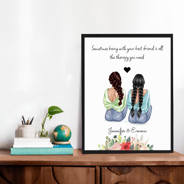 Anpassningsbarnas gåva till din bästa vän - välj c poster (Personalised gift for your best friend - choose your quote, Print for best friends)