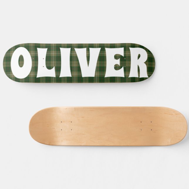 anpassningsbarnas grönt Ttish Tartan Checkerboard Mini Skateboard Bräda 18,5 Cm (Horz)
