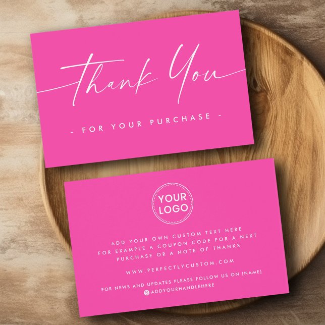 Anpassningsbarnas handskrivet skript logotyp tack  visitkort (Custom logo handwritten script thank you insert)