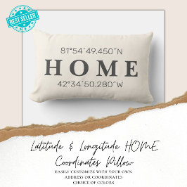 Anpassningsbarnas hemkoordinater Dekorativ kudde |