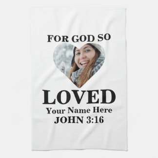 Anpassningsbarnas hjärtfoto Christian Bible Verse Kökshandduk