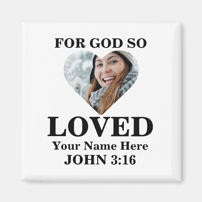 Anpassningsbarnas hjärtfoto Christian Bible Verse  Magnet (Framsidan)