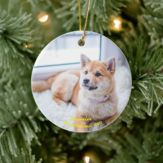 Anpassningsbarnas Hund - Ornament, Unik fotojul Julgransprydnad Keramik