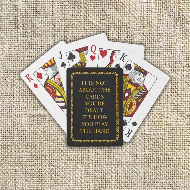 Anpassningsbarnas inspirationsoffert casinokort (Custom Inspirational Quote Black Poker Cards)