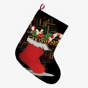 Anpassningsbarnas julklapp med ett fint candy cane stor julstrumpa