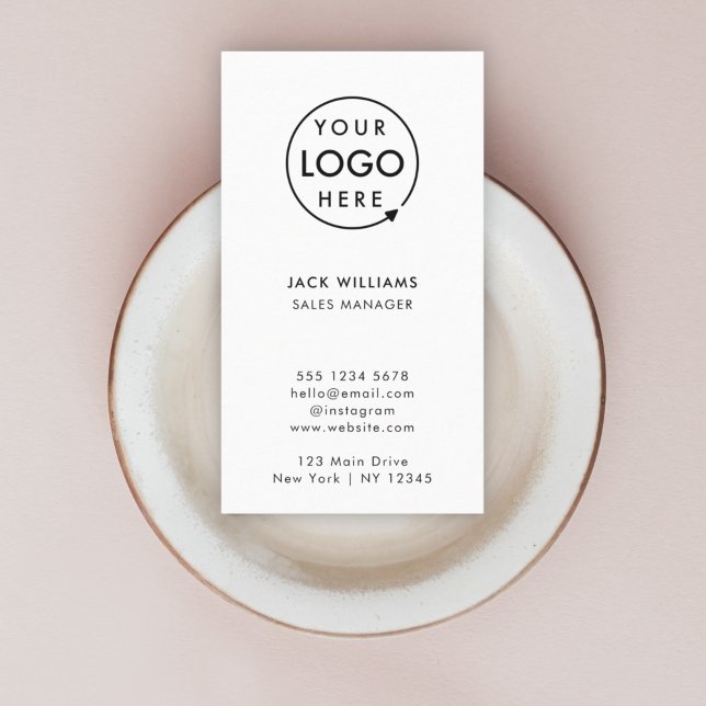 Anpassningsbarnas Logotyp | Lodrät Enterprise Mini Visitkort (Create a sleek professional branded look with this vertical white business card design.)