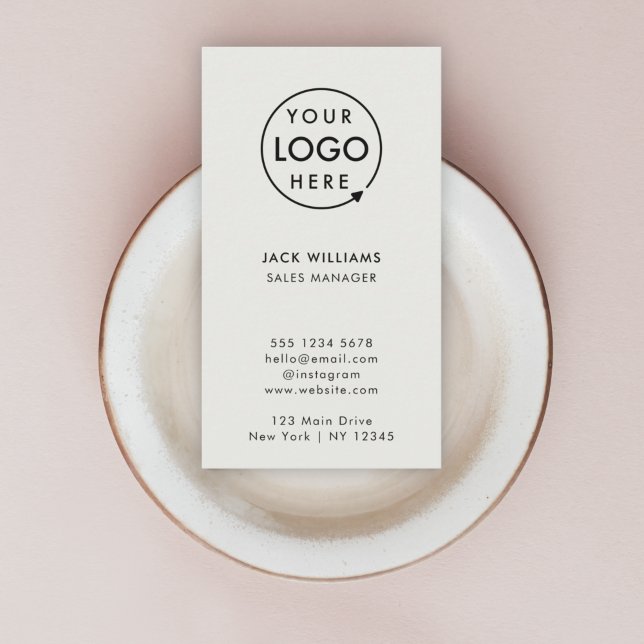 Anpassningsbarnas Logotyp | Lodrät Silver Grått Co Visitkort (Create a sleek professional branded look with this vertical gray business card design.)