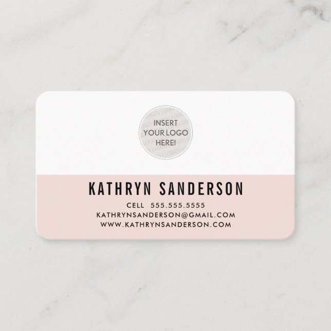 ANPASSNINGSBARNAS LOGOTYP modern minimal  rosa sva Visitkort (Framsida)
