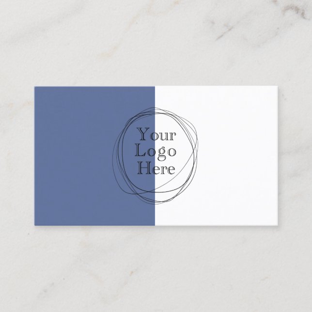 Anpassningsbarnas Logotyp Modern Minimalist Blue Visitkort (Framsida)