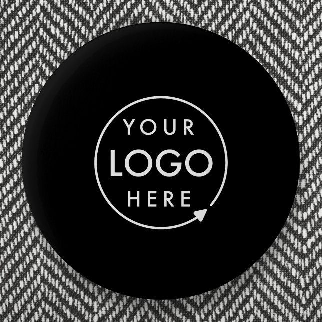 Anpassningsbarnas Logotyp | Modern, minimalistisk  Knapp (Sleek black company branded button pins for small business events & promotional swag.)