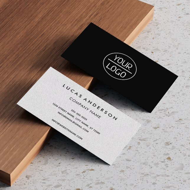 Anpassningsbarnas logotyp modern minimalistisk vit visitkort (Skapare uppladdad)