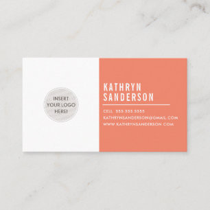 ANPASSNINGSBARNAS LOGOTYP, modern, minsta orange v Visitkort