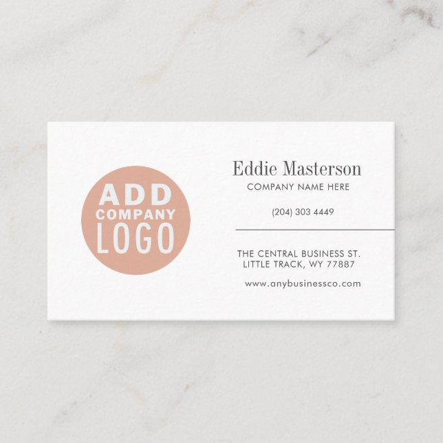 Anpassningsbarnas Logotyp Modern White Minimalist Visitkort (Framsida)