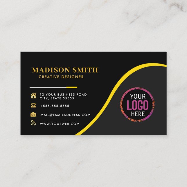 Anpassningsbarnas logotyp moderna minimalistiska m visitkort (Framsida)