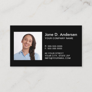 Anpassningsbarnas logotyp och fotosvart modern pro visitkort